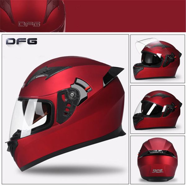 

2020 мотоцикл шлем мотоцикл мотокросс мото шлем scooter езда анфас шлем casco двойной объектив матовый красный