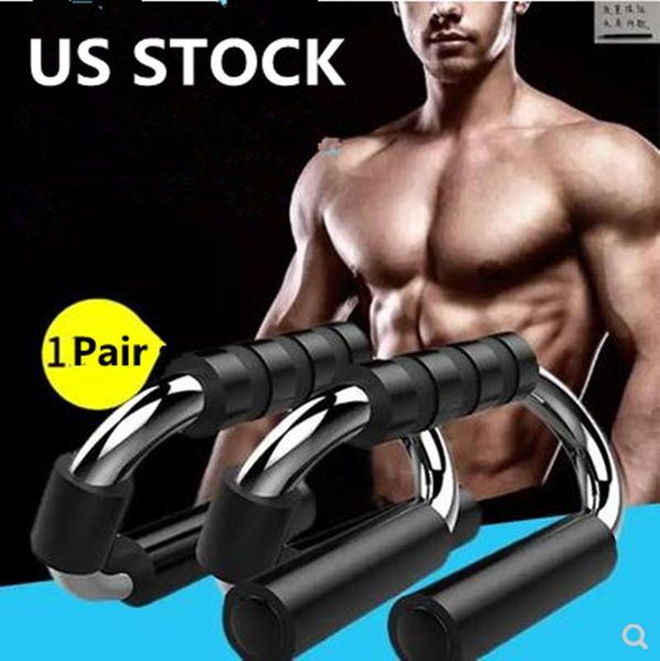 

us stock h-shaped chromed metal detachable push up bar push-ups stands bars strengthen arm chest muscles push-ups support fy7089