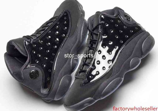 

новый 13 13s колпачок и платье черный баскетбол обувь мужчины 13 спортивные кроссовки высокого качества с коробкой