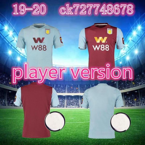 

player version 2019 2020 new aston villa football service vera football wear 19 20chester wesley grealish hogan kodja men's jersey unif, Black;yellow