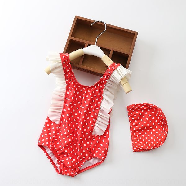 

children's one-piece red wave point princess children's girl's one-piece red wave point swimsuit princess baby baby girl&#039, White;black