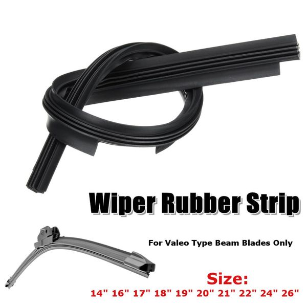

14-26" 6mm universal car vehicle rubber frameless windshield wiper blade rubber refill car windscreen wiper blade refill