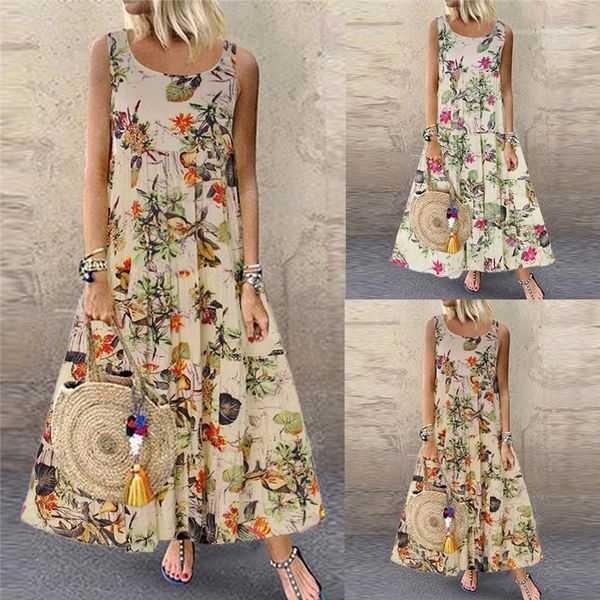 

summer spaghetti strap dresses ladies holiday print fashion clothing sleeveless flora printed womens dress casual retro designer, Black;gray