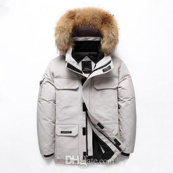 

Men winter fa hion de igner parka canada black white colorful warm hooded zipper coat male fa hion winter cla ical parka