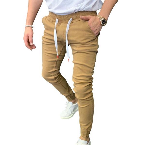 

2020 new men long pants street solid black yellow elastic casual pencil pant sweatpants male casual trousers jogger pants