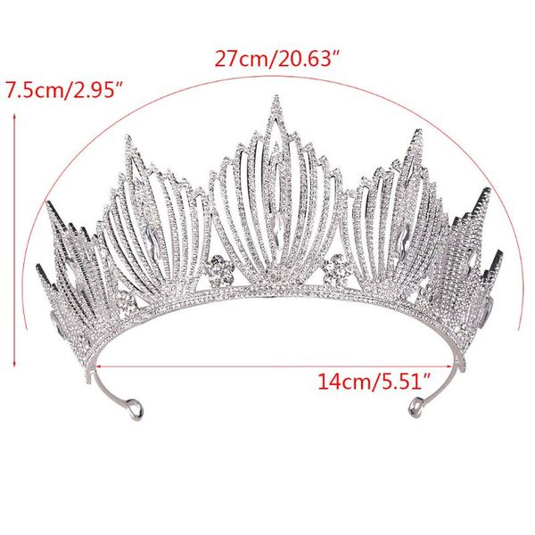 

birthday crown rhinestone crystal decoration headband prom 517f, Golden;white