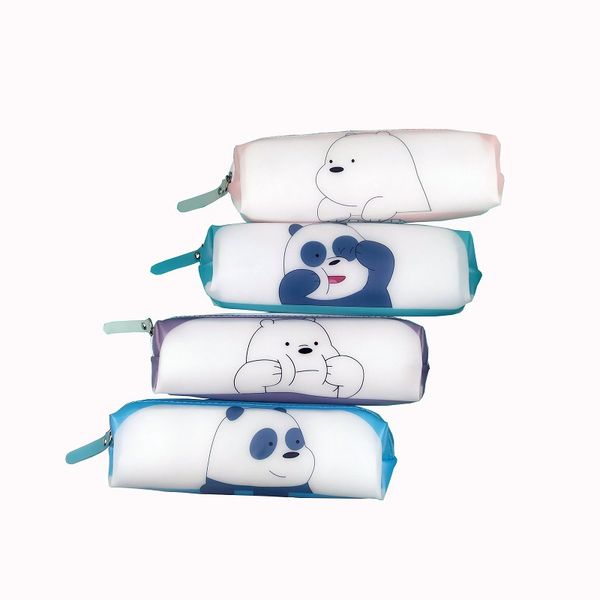 

cartoon silicone cute we bare bears pencil case stationery storage organizer bag school office supply gift stationery