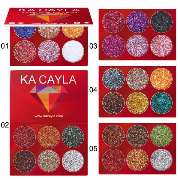 6 colori glitter ombretto lucido ombretto tavolozza opaco ombretto trucco set DHL gratuito