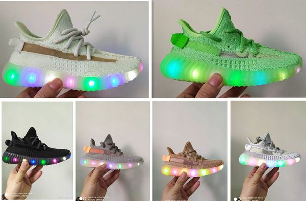 

горячая вспышка света статические v2 дети кроссовки кроссовки младенческая дети дизайнер повседневная мальчики девочки тренеры подарок на де, Black