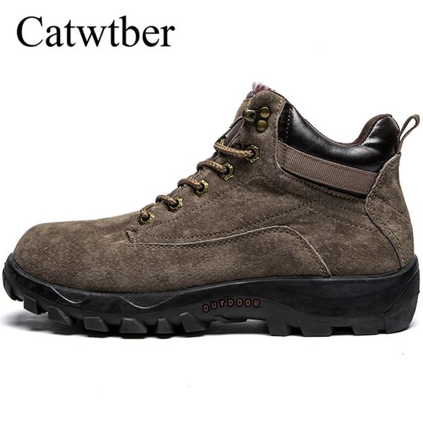 

catwtber winter warm autumn 2018 work ankle boots for men sneakers casual male shoes walking motorcycle designer rubber, Black