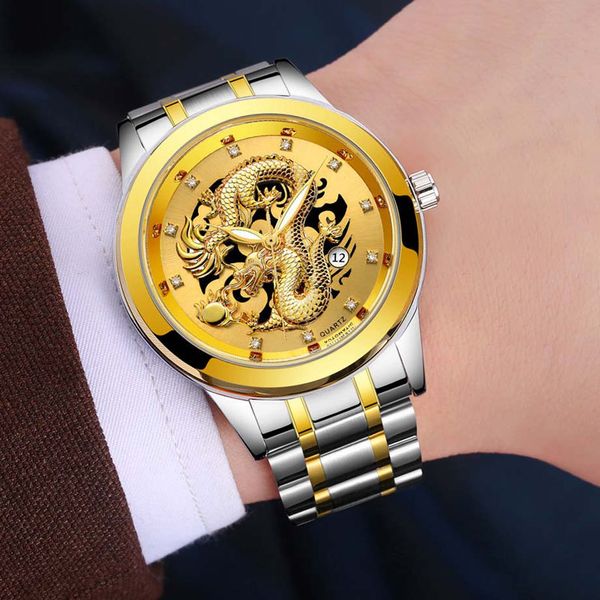 

mens big dial watches luxury gold 316l stainless steel quartz men's wristwatches waterproof calendar vnwct brand man watch, Slivery;brown