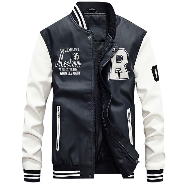 

pilot bomber flight jacket varsity letterman winter college men mens faux fur coats waterproof baseball softshell heated jacket, Black;brown