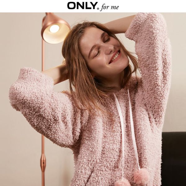 

only women's fleece hoodie |118324595, Black;red