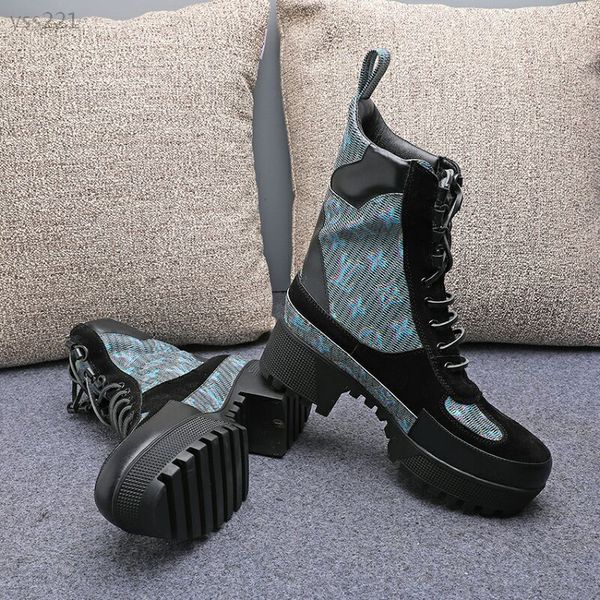 

european station winter new short boots custom lace-up high heel martin boots leisure fashionable handsome thick bottom motorcycle boot wome, Black