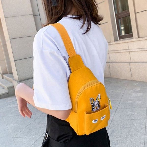 

2020 новой корейской версии талии сумка женщин моды мило мессенджер холст сумка случайные большой емкости дамы груди