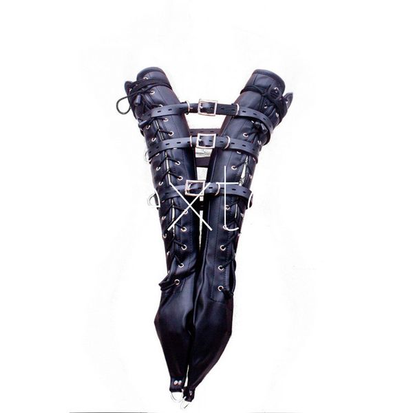 

leather kit sleeves white fetish for bondage style lockable lace-up belt slave hands adjustable toyjouets sexuelstoys restraint adu htwb