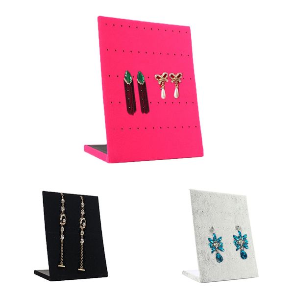 

new jewelry display stand flannel jewelry box earrings stud necklace pendant storage showcase rack case board earrings display, Pink;blue