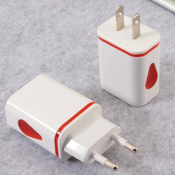 

100шт горячие 2usb water drop led подсветкой мобильный телефон зарядное устройство зарядное устройство для зарядки глава адаптер питания для