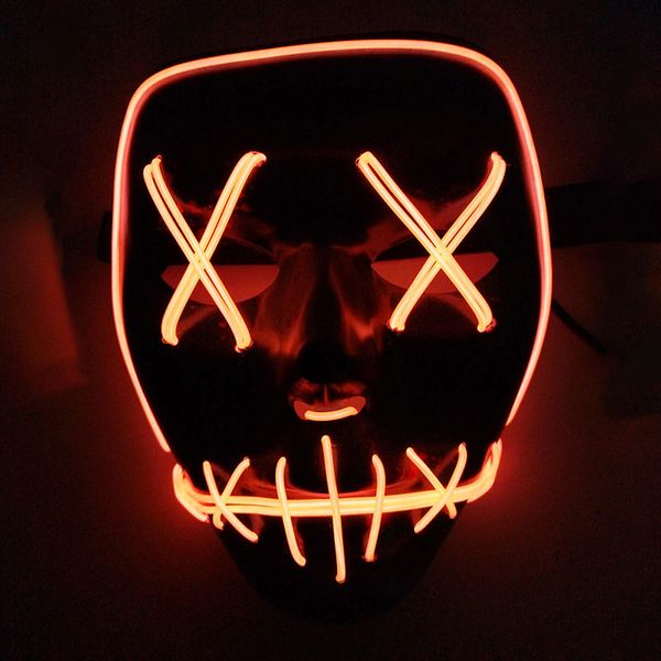 

хэллоуина маски партии маски косплей тушь неон светодиодный свет вверх зарево в темной маска ужаса