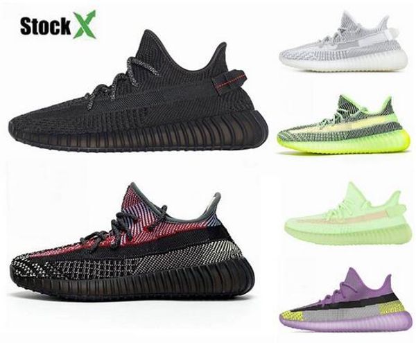 

2019 yecheil yeezreel black static reflective kanye west womens mens shoes running sneakers clay hyperspace zebra designer luxury sport shoe