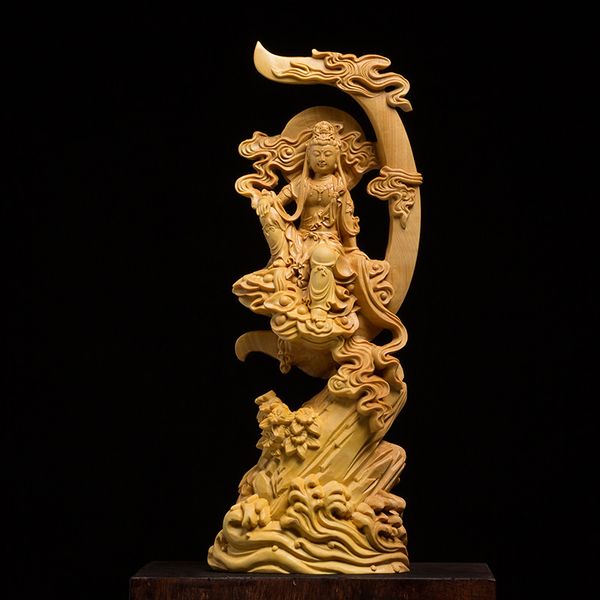 Buddha Statue Wooden Statue Buddha Figurines Garden Omaments Feng