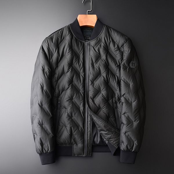 

minglu add thick men down jackets fashion black stand collar mens jackets and coats luxury slim fit man down plus size