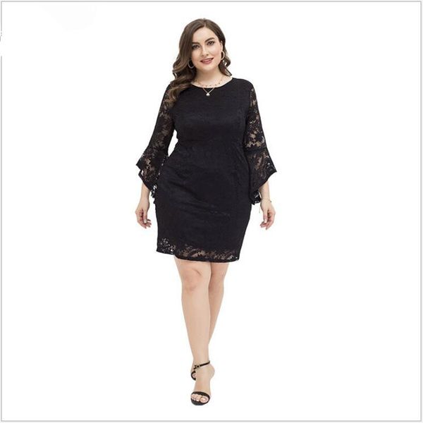 

party dresses 4xl plus size dress women lace half sleeve mini for lady vintage elegant mom evening vestidos r605, White;black