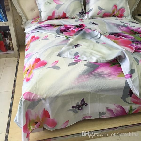 

комплекты постельного белья пододеяльник 2/4 шт. 3d принт лилия цветочный узор пододеяльник простыни наволочка постельное белье одноместный