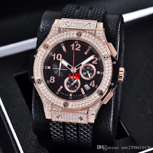 

Luxury wri twatch men brand new bigbang 44mm evolution rubber band diamond watch quartz watch men watch men 039 watche quality