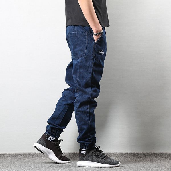 

streetwear style black hip pants hombre joggers blue homme men pants jeans japanese denim jeans men fit slim cargo hop fgapl