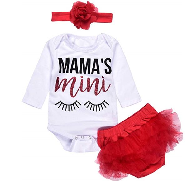 

baby girl's print long sleeve romper lace bottom with headband clothes, Blue