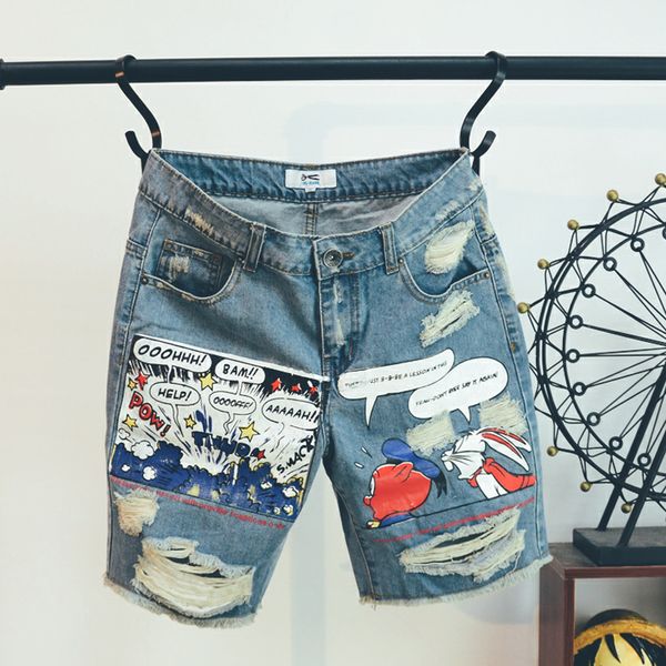 Jean Shorts Uomo 2019 Pantaloni Modello estivo Lunghezza al ginocchio Cerniera media Fly Jeans di peso medio Uomo Nuovo Y19072501257S