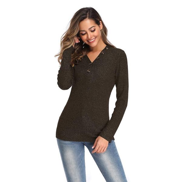 

solid slim party pullover casual v neck autumn winter spring knitted soft comfortable women sweater long sleeve, White;black
