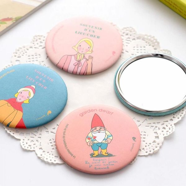 

new makeup mirror cartoon pattern portable compact pocket cosmetic mirror professional mini makeup beauty tool