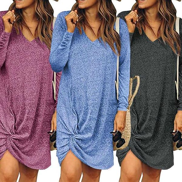 

дешевые дизайнерские женские платья осень новые роскошные платья для женщин с асимметричным свободным брендом с длинными рукавами платье 3 ц, Black;gray