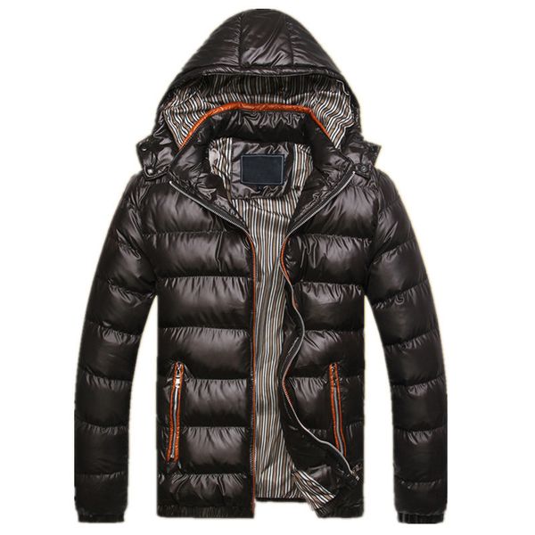 

2019 winter jackets men thick warm blouse parka mens casual hooded jacket outerwear overcoats men down windbreaker trench coat, Black