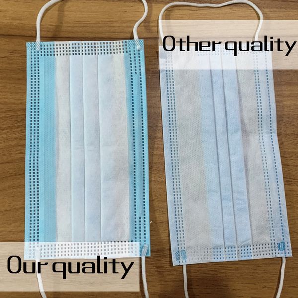 

быстрая доставка горячая распродажа 3-слойная маска 50шт рот нетканые одноразовые защиты от пыли мелтблаун ткани петлевыми креплениями маски