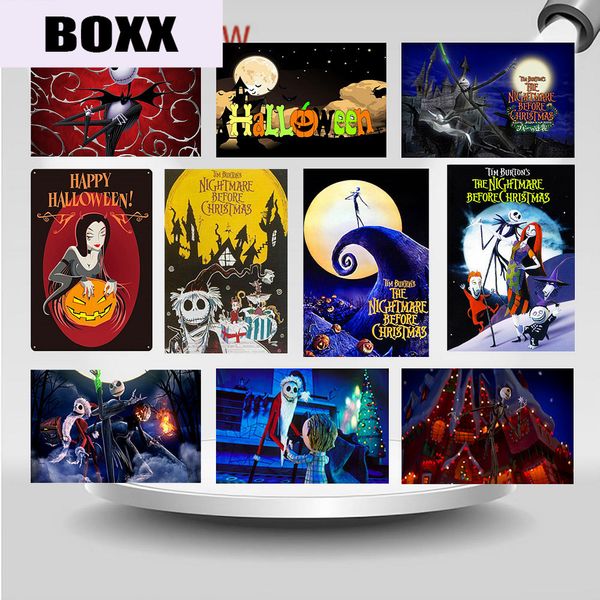 

the nightmare metal signs happy great pumpkin festival vintage halloween party wall art stickers before christmas plaque