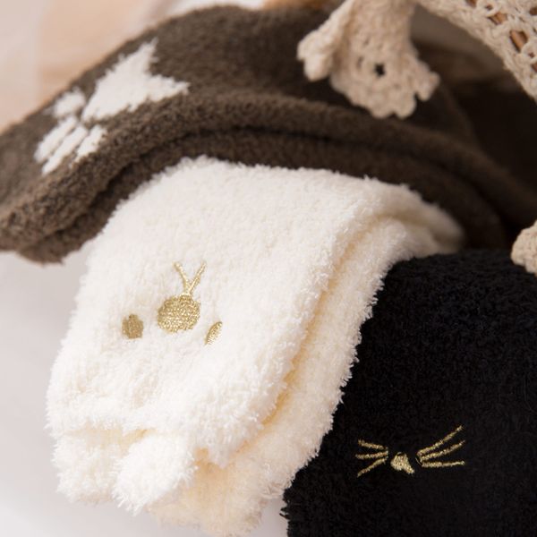 

winter cat cute thick warm sleep floor socks for women girls home indoor dc112