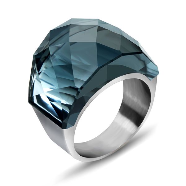 

baffin 2019 maxi rings party accessories for women fashion jewelry cocktail ring crystals titanium steel ring gifts, Golden;silver
