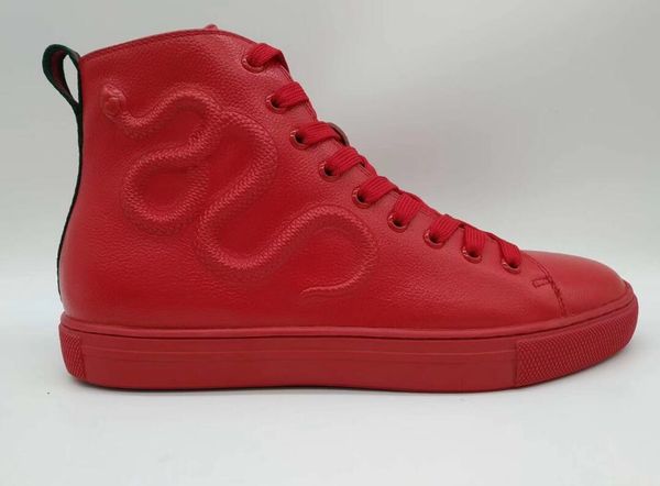 

2020 new men women casual shoes sneakers lace-up running shoes green red stripe black leather bee embroidered