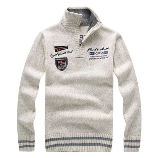 

new men sweater winter fashion embroidery thicken stand collar wool warm sweater coat for men pullovers 4 colors plus size 3xl for men hot, Black