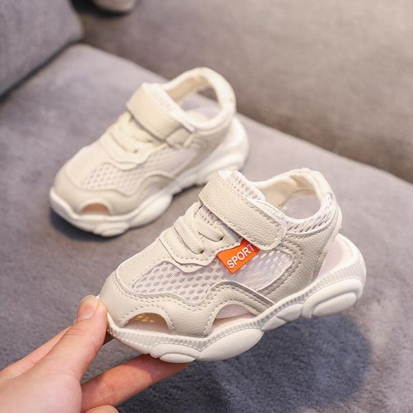 

summer new baby sandals fashion children flat shoes infant kids girls boys solid mesh sport running sneakers sandals, Black;red