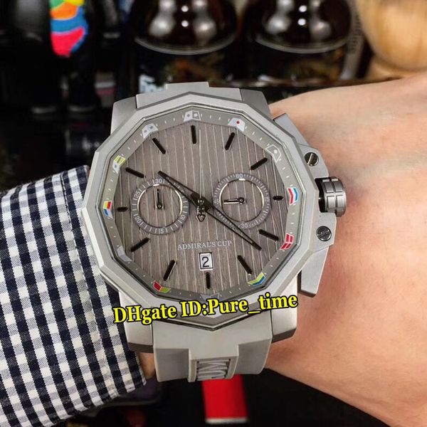 

новый 48 мм адмиральский кубок ac-one a116 / 02597 серый деревянный зернистый циферблат кварцевый хронограф мужские часы титановый стальной, Slivery;brown