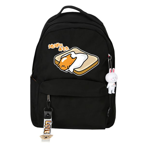 

2019 anime lazy eggs school backpack for teenage girls boys gudetama bag travel shoulder backpack women