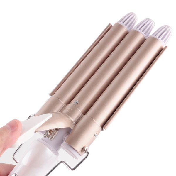 

professional curling iron ceramic triple barrel hair styler hair waver styling tools 110-220v hair curler electric curling style
