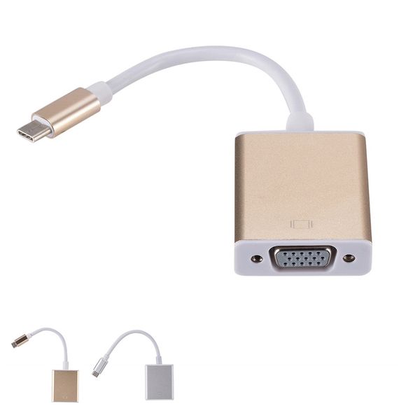 USB Macbook PC Dizüstü Dönüştürücü Kablo için Kadın VGA Adaptör Kablosu Converter 3.1 C Tipi USB Cale Erkek