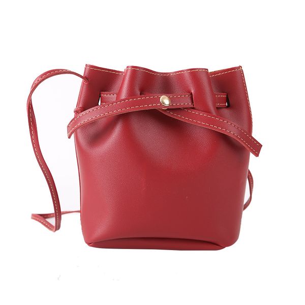 

new women's bag 2020 korean version solid color bucket bag spring and summer new women's shoulder