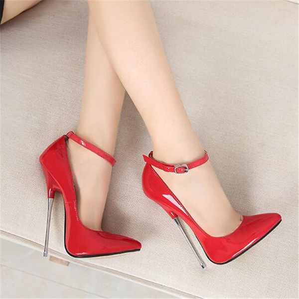 

plus size 35-44 women super high 16cm heels supply nightclubs high-heeled shoes t-stage catwalk red black fashion heels