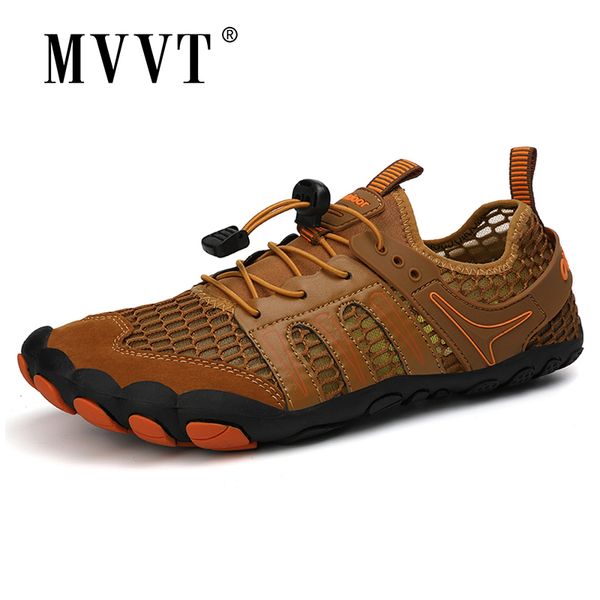

suede + mesh aqua shoes men water sneakers outdoor breathable quik-dry shoes plus size 46